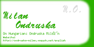 milan ondruska business card